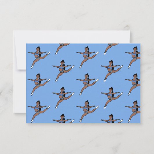 Blauw Zilver Danser Notecard A Notitiekaartje (Voorkant)