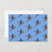 Blauw Zilver Danser Notecard A Notitiekaartje (Voorkant / Achterkant)