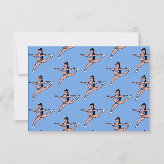Blauw Zilver Danser Notecard B Notitiekaartje (Voorkant)