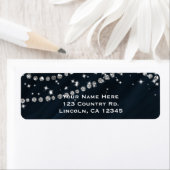 Blauw & Zilver Diamant Bling Glam Glitter Etiket (Insitu)