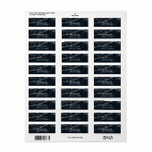 Blauw & Zilver Diamant Bling Glam Glitter Etiket (Full Sheet)