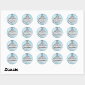 Blauw Zilver Diamant Sparkle Gown Quinceanera Ronde Sticker (Vel)