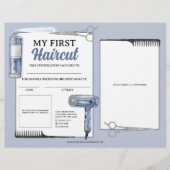Blauw & Zilver Eerste Kapsel Haar Salon Certificaa (Voorkant)