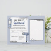 Blauw & Zilver Eerste Kapsel Haar Salon Certificaa (Staand voorkant)