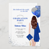 Blauw Zilver geloofde in Afstuderen Kaart (Voorkant / Achterkant)
