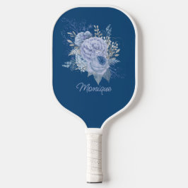 blauw & zilver, gepersonaliseerd pickleball paddle