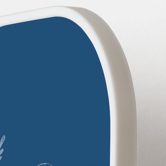  blauw & zilver, gepersonaliseerd pickleball paddle (Links Detail)