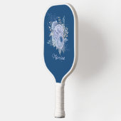  blauw & zilver, gepersonaliseerd pickleball paddle (Links)