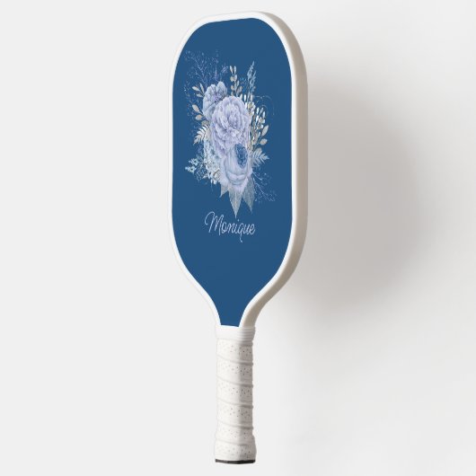  blauw & zilver, gepersonaliseerd pickleball paddle (Links)