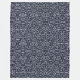 Blauw zilver geribbeld jacquard sterpatroon fleece deken