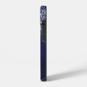 Blauw zilver glinsterende naam schrift  iPhone hoesje (Linkerkant)