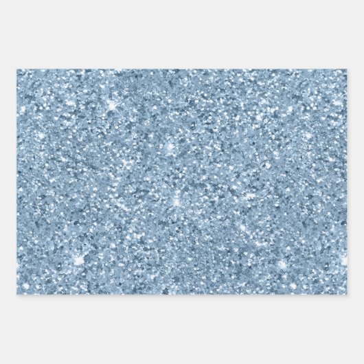 Blauw zilver glitter glam trendy stijlvol  inpakpapier vel (Voorkant)