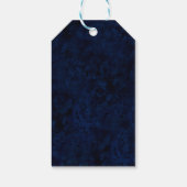 Blauw & Zilver Glitter Marmer Agate Verjaardag Cadeaulabel (Achterkant)