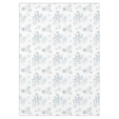 Blauw Zilver Grijs Icy Snowflake Winter Wonderland Tafelkleed (Voorkant)