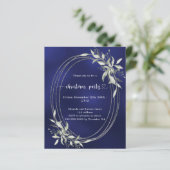 Blauw zilver groen Kerstfeest uitnodiging (Staand voorkant)