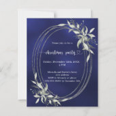 Blauw zilver groen Kerstfeest uitnodiging (Voorkant)