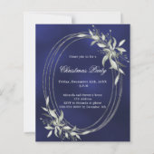 Blauw zilver groen Kerstfeest uitnodiging (Voorkant)