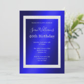 Blauw & Zilver Ingelijste Mannen Kaart (Staand voorkant)