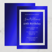 Blauw & Zilver Ingelijste Mannen Kaart (Voorkant / Achterkant)