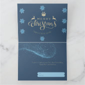 Blauw & Zilver Kerstkaart met vouw Kaart (Binnen)