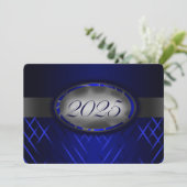 Blauw & Zilver Klasse van 2025 Kaart (Staand voorkant)