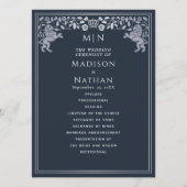 Blauw & Zilver Koninklijke Leeuw Middeleeuws Zwaar Programmakaart (Voorkant)