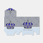 Blauw Zilver Kroonprins Jongen Baby shower Bedankdoosjes (Uitgevouwen)