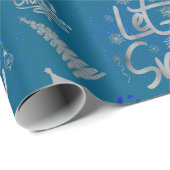 Blauw & Zilver Laat het Sneeuwen op Blauw | Cadeaupapier (Rol Hoek)