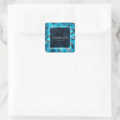 Blauw & Zilver Luipaard Print Party Favor Vierkante Sticker (Tas)