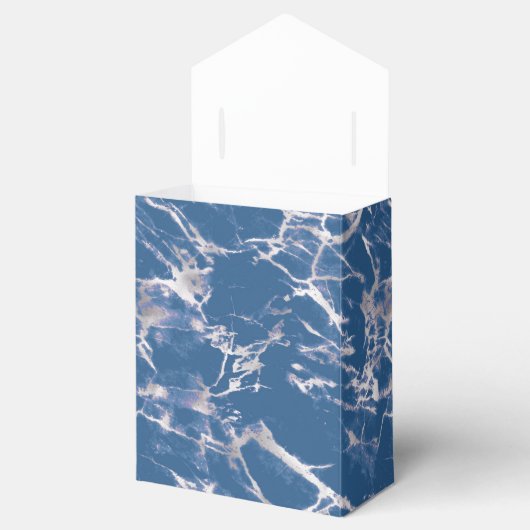 Blauw Zilver Marmeren bruiloft Bedankdoosjes (Geopend)