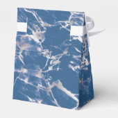 Blauw Zilver Marmeren bruiloft Bedankdoosjes (Achterkant)