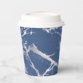 Blauw Zilver Marmeren bruiloft Papieren Bekers (Links)