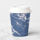 Blauw Zilver Marmeren bruiloft Papieren Bekers (Achterkant)