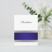 Blauw & Zilver Metalen Trim Wit Alle Evenementen Kaart (Staand voorkant)