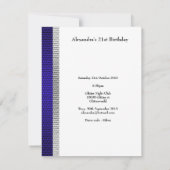 Blauw & Zilver Metalen Trim Wit Alle Evenementen Kaart (Achterkant)