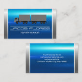 Blauw zilver Metallic | semi-vrachtwagen Visitekaartje (Voorkant / Achterkant)