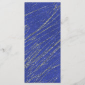 Blauw & Zilver Modern Glam Marmer Streep Feestmenu Menu (Achterkant)