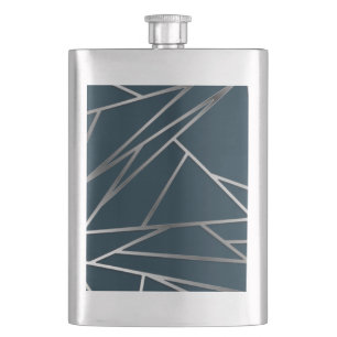 Blauw Zilver Moderne Geometrische Flacon