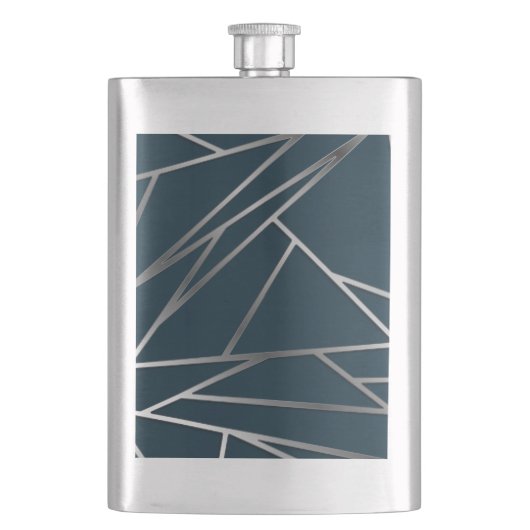 Blauw Zilver Moderne Geometrische Flacon (Voorkant)
