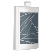 Blauw Zilver Moderne Geometrische Flacon (Rechts)