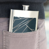 Blauw Zilver Moderne Geometrische Flacon (Voorbeeld)