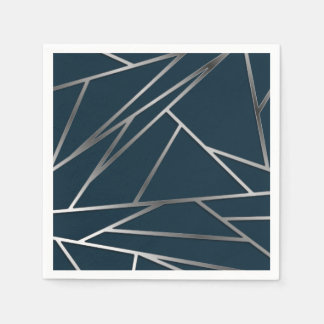 Blauw Zilver Moderne Geometrische Servet