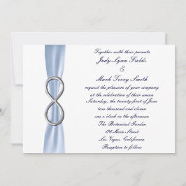 Blauw Zilver Oneindig Huwelijksuitnodiging Kaart