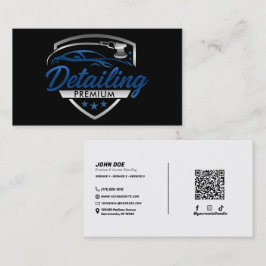 Blauw Zilver Premium Auto Car Detailing Carrosseri Visitekaartje