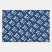 Blauw Zilver Proost op 40 Jaar Verjaardag Inpakpapier Vel (Voorkant 2)