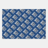 Blauw Zilver Proost op 50 Jaar Verjaardag Inpakpapier Vel (Voorkant 3)