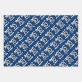 Blauw Zilver Proost op 70 Jaar Verjaardag Inpakpapier Vel (Voorkant 3)