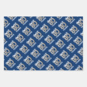 Blauw Zilver Proost op 80 Jaar Verjaardag Inpakpapier Vel (Voorkant 2)