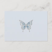 Blauw Zilver Quinceanera Mis Quince 15 Anos RSVP Informatiekaartje (Achterkant)