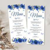 Blauw Zilver Roos Quinceanera Menu